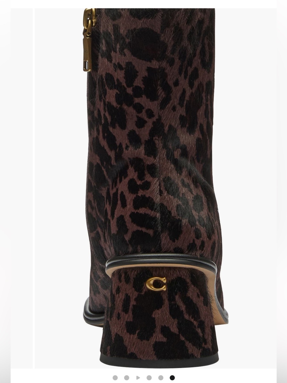 Coach Leopard-Print Block Heel Boot